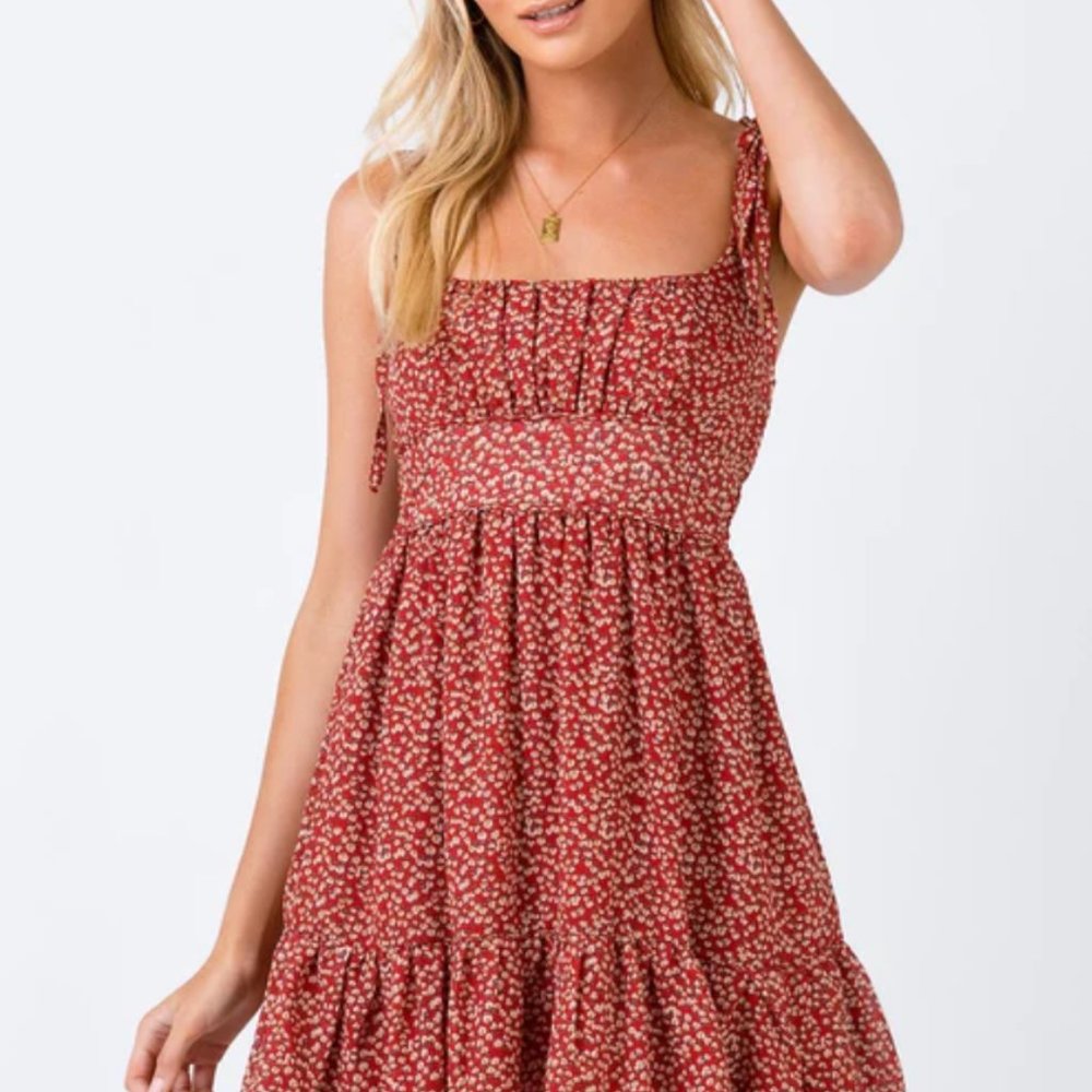 THE BONNIE MINI DRESS MAROON